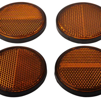 Cantonal Orange/gelber Reflektor 58 mm selbstklebend rund - 4 Stück
