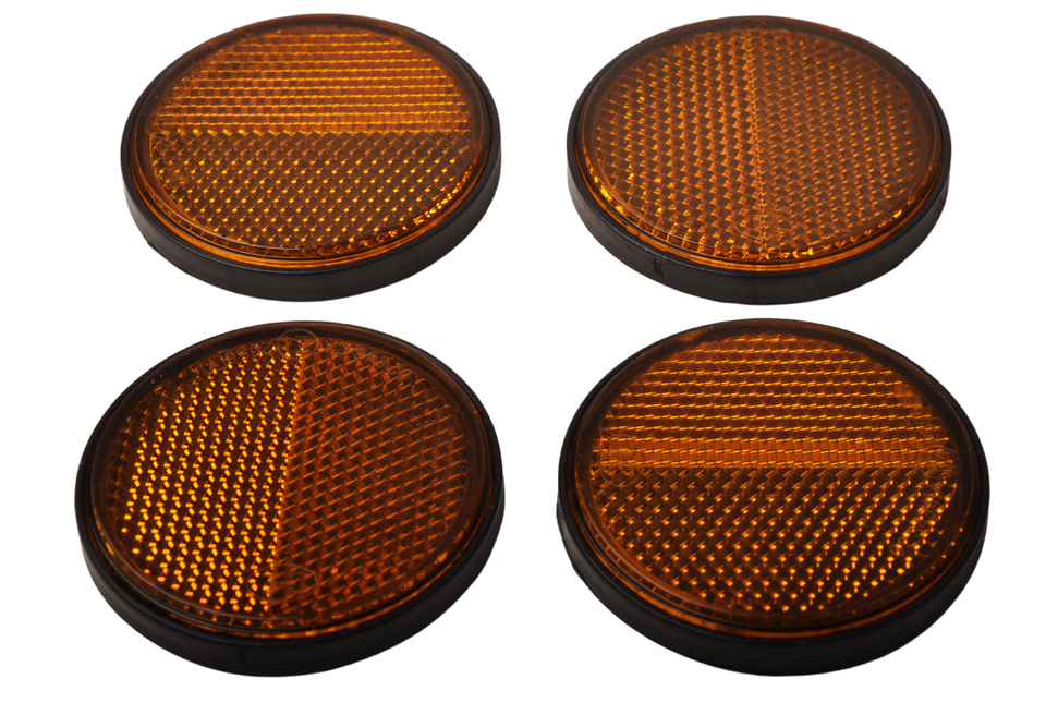Cantonal Orange/gelber Reflektor 58 mm selbstklebend rund - 4 Stück