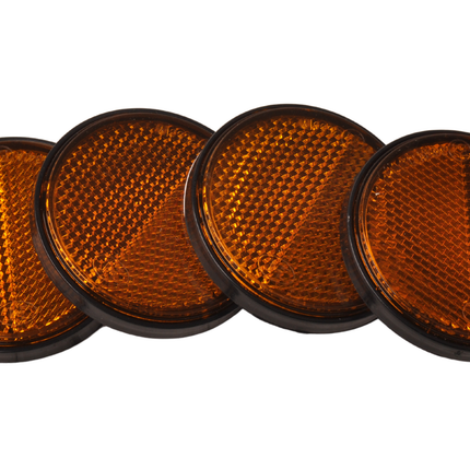 Cantonal Orange/gelber Reflektor 58 mm selbstklebend rund - 4 Stück