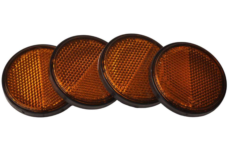 Cantonal Orange/gelber Reflektor 58 mm selbstklebend rund - 4 Stück