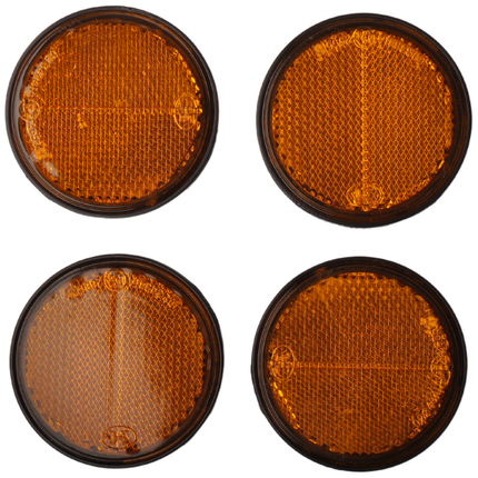 Cantonal Orange/gelber Reflektor 58 mm selbstklebend rund - 4 Stück