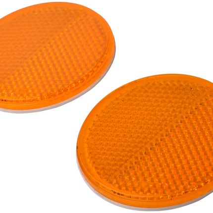 Cantonal Orange/gelber Reflektor 58 mm selbstklebend rund - Set aus 2 Stück