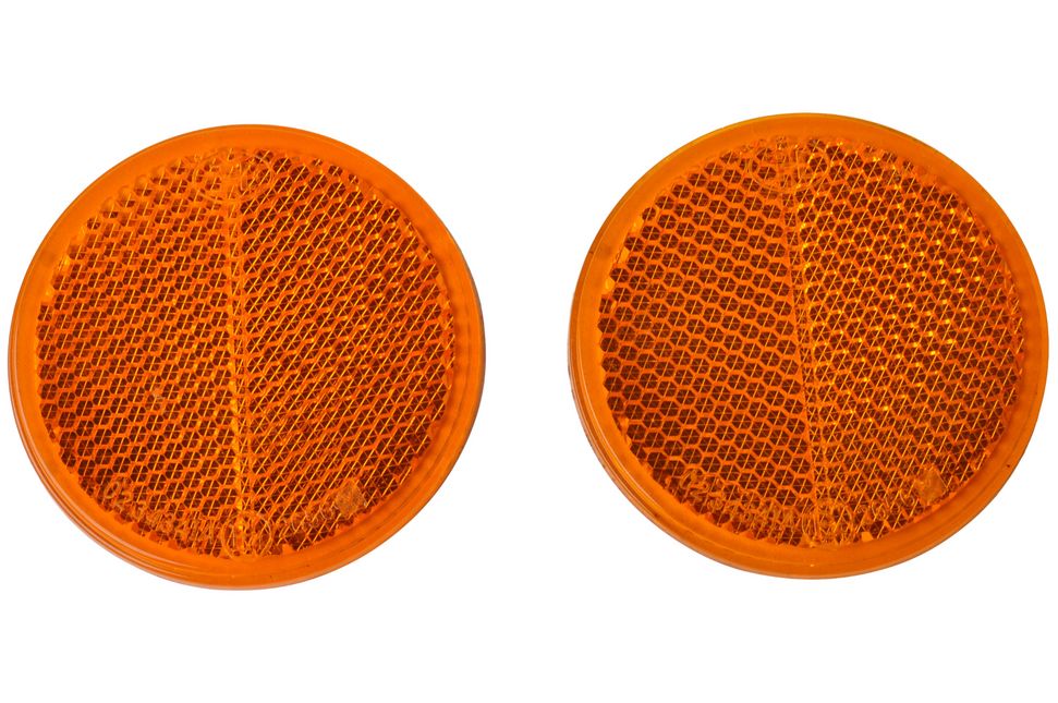 Cantonal Orange/gelber Reflektor 58 mm selbstklebend rund - Set aus 2 Stück