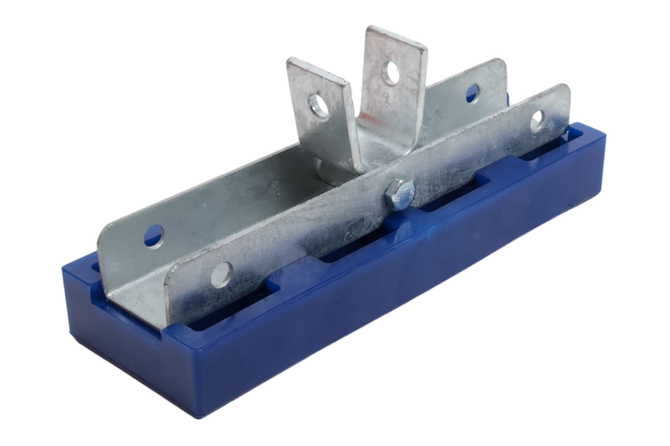 Cantonal Prallschutz auf Halter - verstellbar - blau - 300x100x30 mm