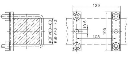 Cantonal Profi-Deichsel-Schelle für Stützradklemme zur Befestigung auf 70 mm Rohr
