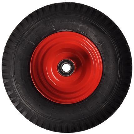 Cantonal Profi Schweres Schubkarrenrad - 4.00-8 -Luftbereifung und Stahlfelge - Tragfähigkeit: 575 kg - Achsloch/Nabendurchmesser: 25 mm - inklusive Kugellager