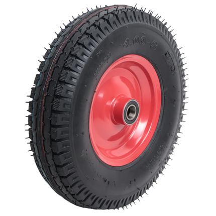 Cantonal Profi Schweres Schubkarrenrad - 4.00-8 -Luftbereifung und Stahlfelge - Tragfähigkeit: 535 kg - Achsloch/Nabendurchmesser: 25 mm - inklusive Kugellager