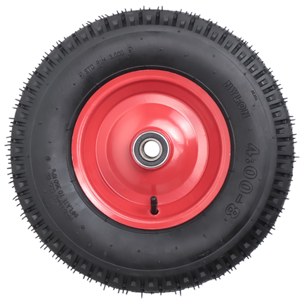 Cantonal Profi Schweres Schubkarrenrad - 4.00-8 -Luftbereifung und Stahlfelge - Tragfähigkeit: 535 kg - Achsloch/Nabendurchmesser: 25 mm - inklusive Kugellager