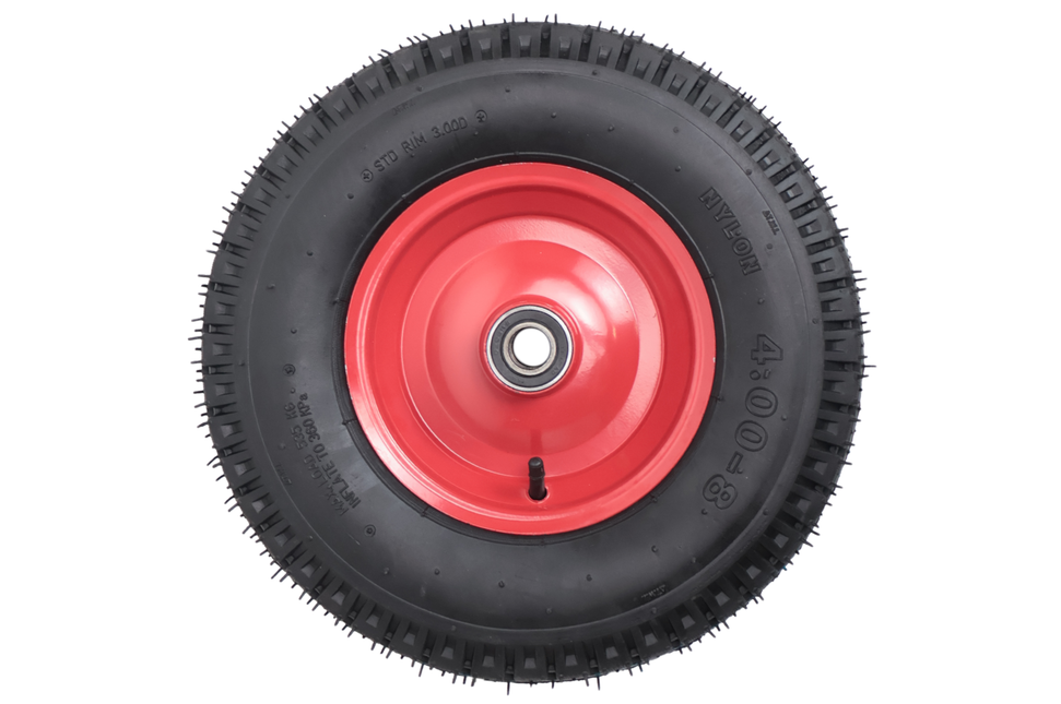 Cantonal Profi Schweres Schubkarrenrad - 4.00-8 -Luftbereifung und Stahlfelge - Tragfähigkeit: 535 kg - Achsloch/Nabendurchmesser: 25 mm - inklusive Kugellager