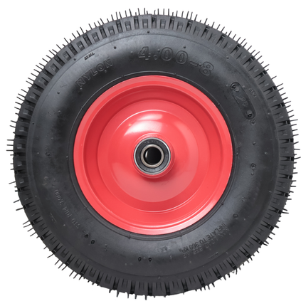 Cantonal Profi Schweres Schubkarrenrad - 4.00-8 -Luftbereifung und Stahlfelge - Tragfähigkeit: 535 kg - Achsloch/Nabendurchmesser: 25 mm - inklusive Kugellager