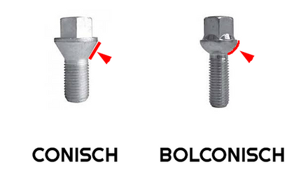 Cantonal Radschraube - kegelrund - M12x1,5  - set von 5 Stück