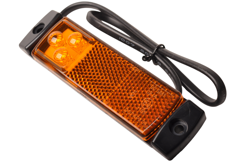 Cantonal Rechteckige orange/gelbe Begrenzungsleuchte - 2-Draht-Anschluss mit losem Kabel - LED