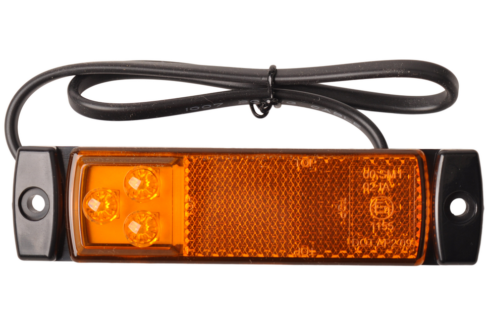 Cantonal Rechteckige orange/gelbe Begrenzungsleuchte - 2-Draht-Anschluss mit losem Kabel - LED