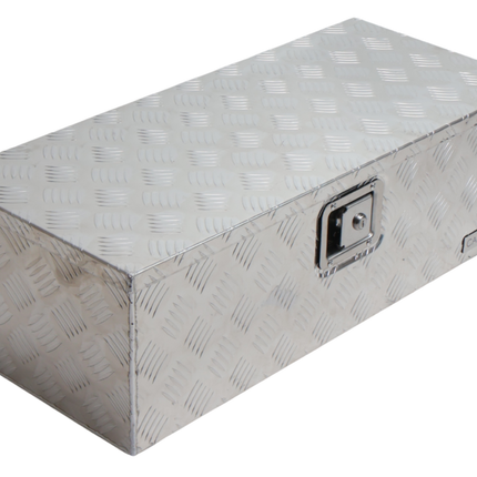 Cantonal Riffelblech Aluminium Deichselbox/Werkzeugbox/Deichselkasten 765x330x245 mm - mit eingebautem Schloss