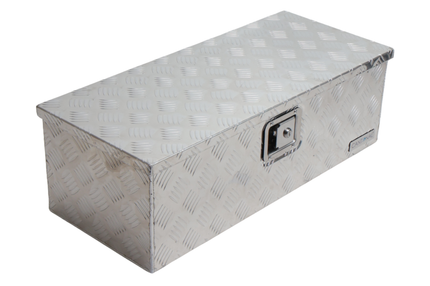 Cantonal Riffelblech Aluminium Deichselbox/Werkzeugbox/Deichselkasten 765x330x245 mm - mit eingebautem Schloss