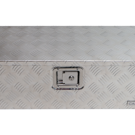 Cantonal Riffelblech Aluminium Deichselbox/Werkzeugbox/Deichselkasten 765x330x245 mm - mit eingebautem Schloss