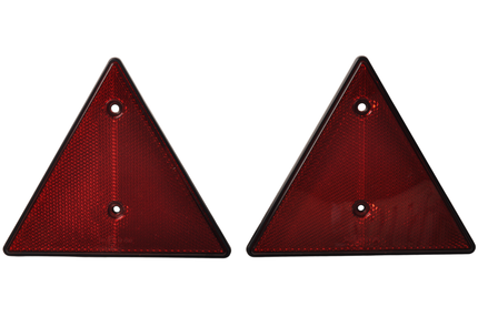Cantonal Roter dreieckiger Reflektor - 153x130 mm - Mittenabstand 70 mm - 2 Stück