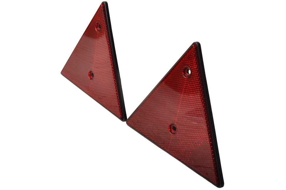Cantonal Roter dreieckiger Reflektor - 153x130 mm - Mittenabstand 70 mm - 2 Stück