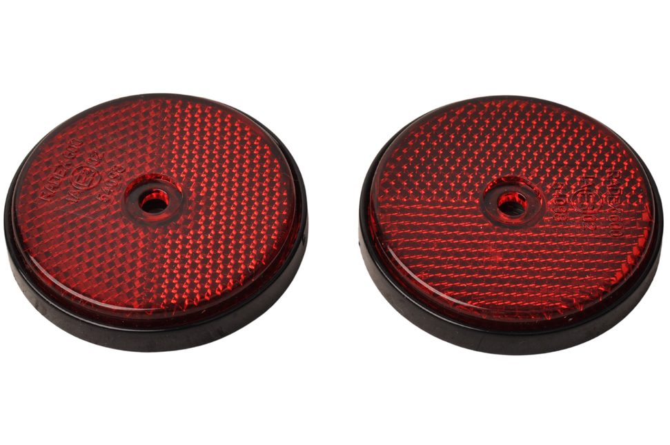 Cantonal Roter Reflektor 60 mm Schraublöcher rund - 2 Stück