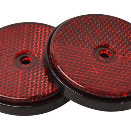 Cantonal Roter Reflektor 60 mm Schraublöcher rund - 2 Stück