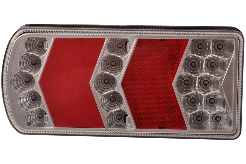 Cantonal Rückleuchte - Glotrac - LED - links - 230x105x40 mm - inklusive Nebelschlussleuchte und Reflektor