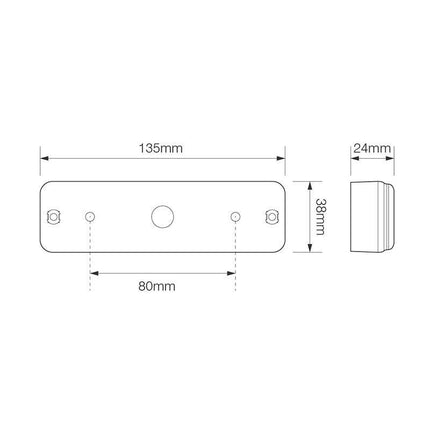 Cantonal Rückleuchte LED 135x38x24 mm - 3 Funktionen