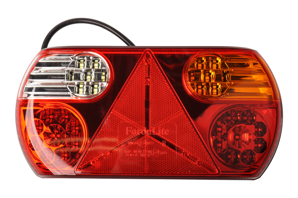 Cantonal Rückleuchte rechts 32 LEDs 296x145x45 mm - inklusive reflektierendes Dreieck