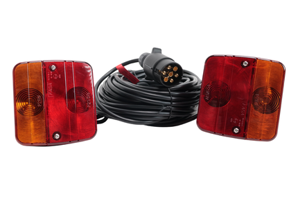 Cantonal Rückleuchten Set mit Magneten mit 12 Meter langem Hauptkabel - ideal für Bootstrailer
