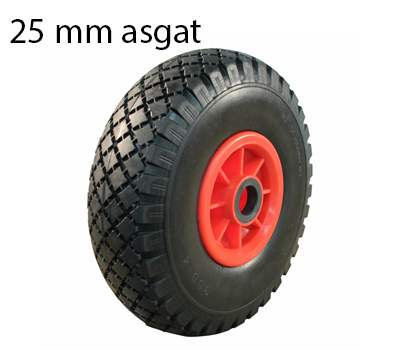 Cantonal Sackkarrenrad - 3.00-4 - auslaufsicher und Kunststoff-Felge - Tragfähigkeit: 125 kg - Achsloch-/Nabendurchmesser: 25 mm - inklusive Rollenlager