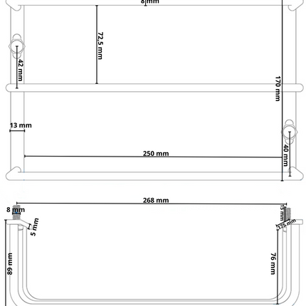 Cantonal Satz von 2 Schutzgitter - Stahl - 260x170x80 mm - u.a. geeignet für Aspöck Multipoint