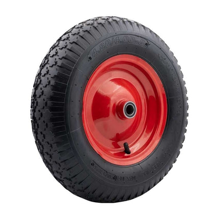 Cantonal Schubkarrenrad - 4.00-8 - Luftreifen und Stahlfelge - Tragfähigkeit: 195 kg - Achsloch/ Nabendurchmesser: 20 mm - inkl. Kugellager