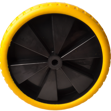 Cantonal Schubkarrenrad - 4.00-8 - pannensicher Vollgummireifen und schwarzer Kunststoff-Felge - Tragfähigkeit: 150 kg - Achsloch/ Nabendurchmesser: 20 mm