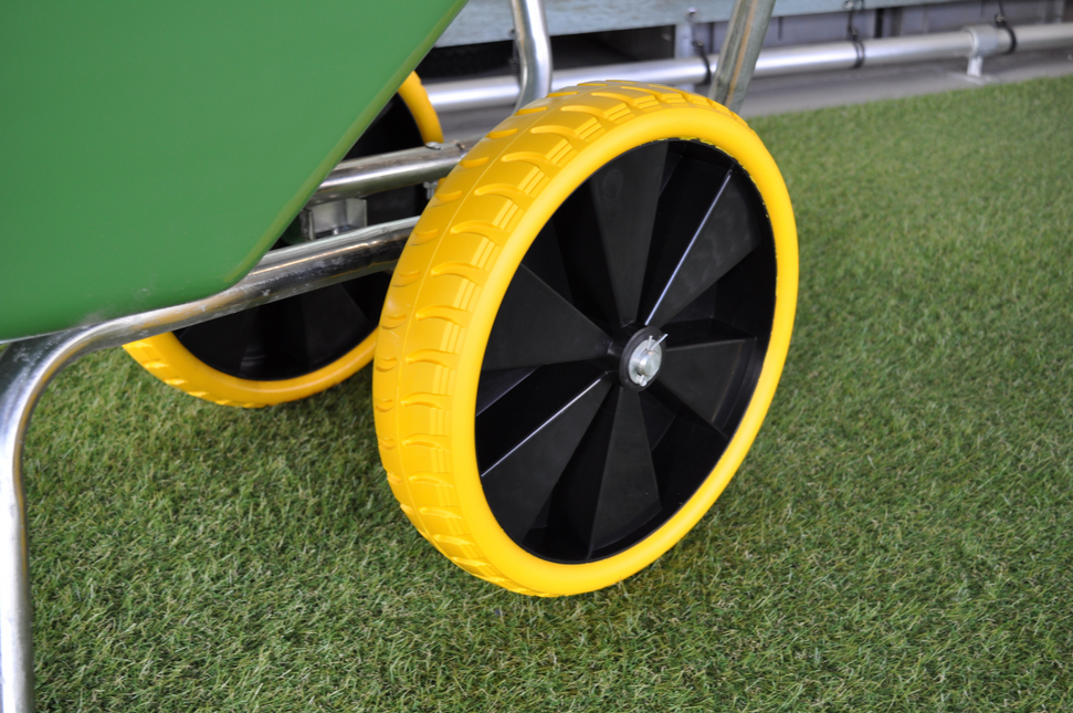 Cantonal Schubkarrenrad - 4.00-8 - pannensicher Vollgummireifen und schwarzer Kunststoff-Felge - Tragfähigkeit: 150 kg - Achsloch/ Nabendurchmesser: 150 kg