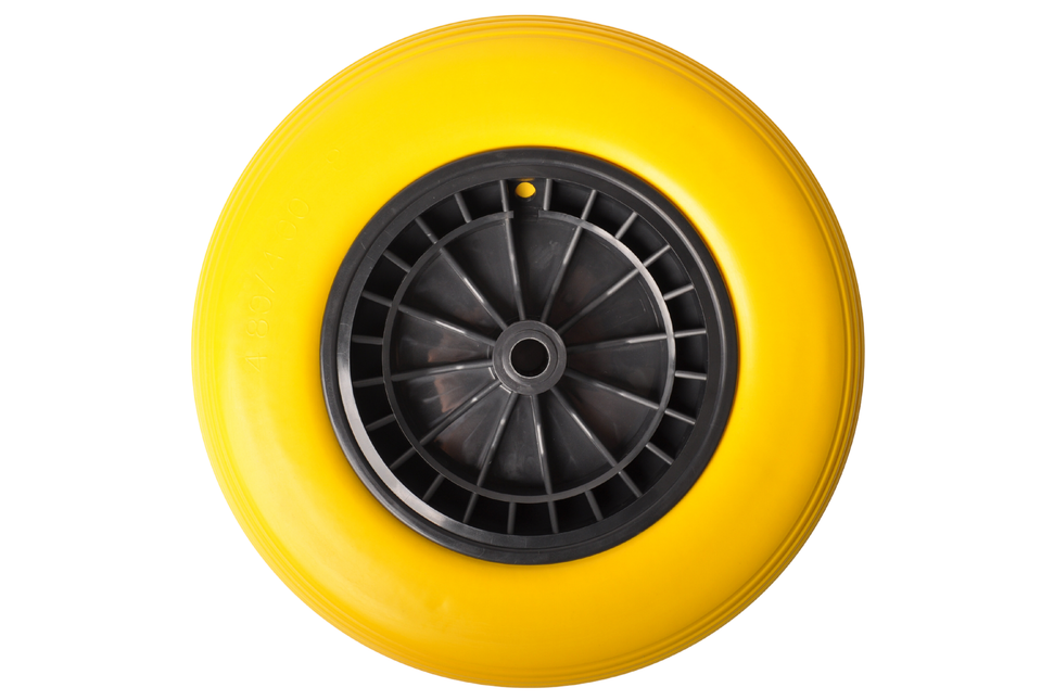 Cantonal Schubkarrenrad - 4.00-8  - Vollgummi pannensicher Schubkarrenrad mit Kunststoff-Felge - Tragfähigkeit: 150 kg - Achsloch/ Nabendurchmesser: 20 mm