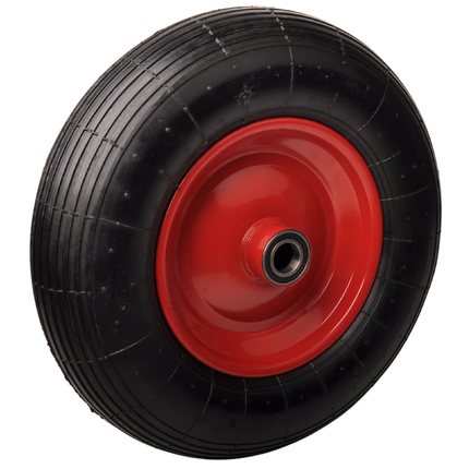 Cantonal Schwerlast Schubkarrenrad - 4.00-8 - rote Stahlfelge - Tragfähigkeit: 220 kg - Achsloch: 25 mm