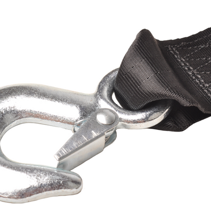 Cantonal Seilband mit Sicherheits­haken – 5 cm x 6,1 Meter – 612 kg – Schwarz - inkl. Bolzen