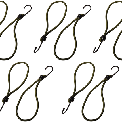 Cantonal Set mit 10 Spanngummis mit Haken (dunkelgrün) 230 mm