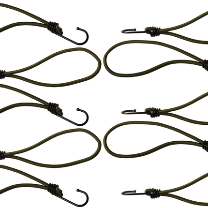 Cantonal Set mit 10 Spanngummis mit Haken (dunkelgrün) 230 mm