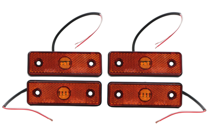 Cantonal Set mit 4 orange/gelben Begrenzungsleuchten 100×34,5×21 mm - inklusive 10 cm zweiadriges Kabel