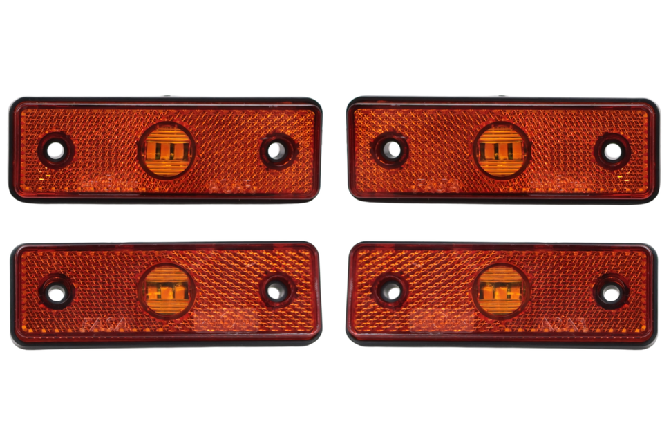 Cantonal Set mit 4 orange/gelben Begrenzungsleuchten 100×34,5×21 mm - inklusive 10 cm zweiadriges Kabel