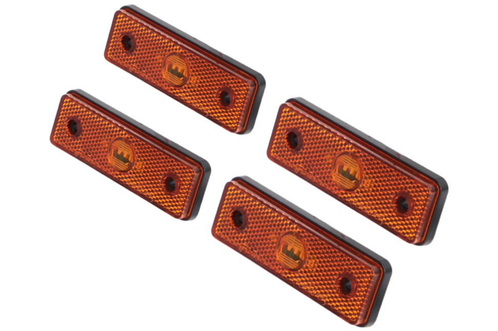 Cantonal Set mit 4 orange/gelben Begrenzungsleuchten 100×34,5×21 mm - inklusive 10 cm zweiadriges Kabel