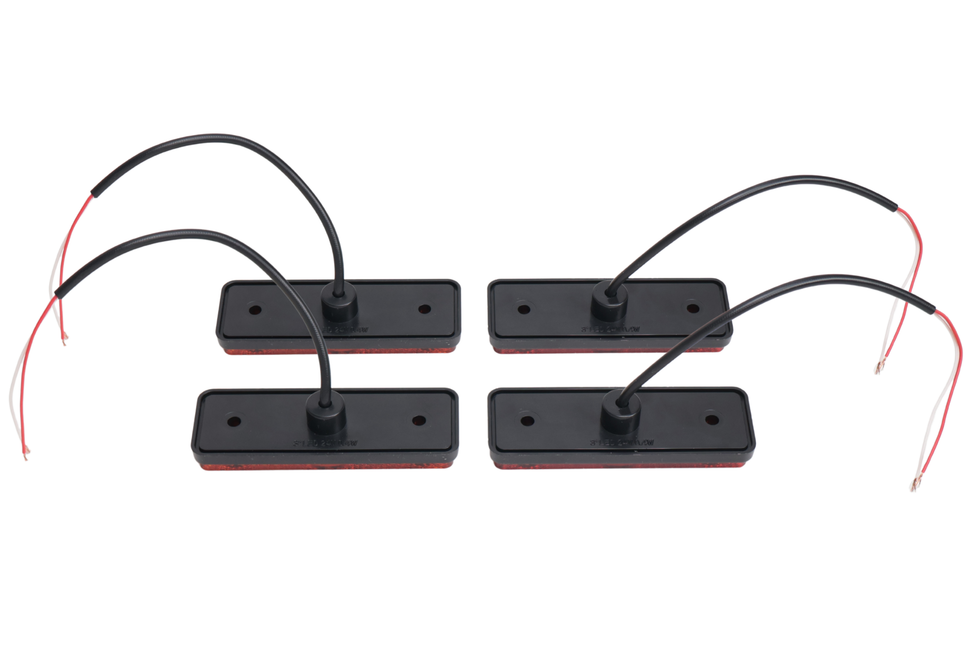 Cantonal Set mit 4 orange/gelben Begrenzungsleuchten 100×34,5×21 mm - inklusive 10 cm zweiadriges Kabel