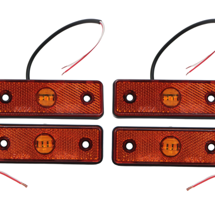 Cantonal Set mit 4 orange/gelben Begrenzungsleuchten 100x34,5x11,5 mm - inklusive 10 cm zweiadriges Kabel