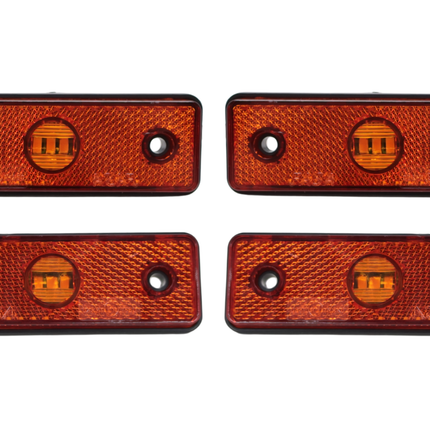 Cantonal Set mit 4 orange/gelben Begrenzungsleuchten 100x34,5x11,5 mm - inklusive 10 cm zweiadriges Kabel