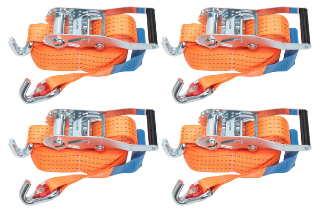 Cantonal Set mit 4 Spanngurten 800x5 cm - 4000 kg - magnetischer Haken