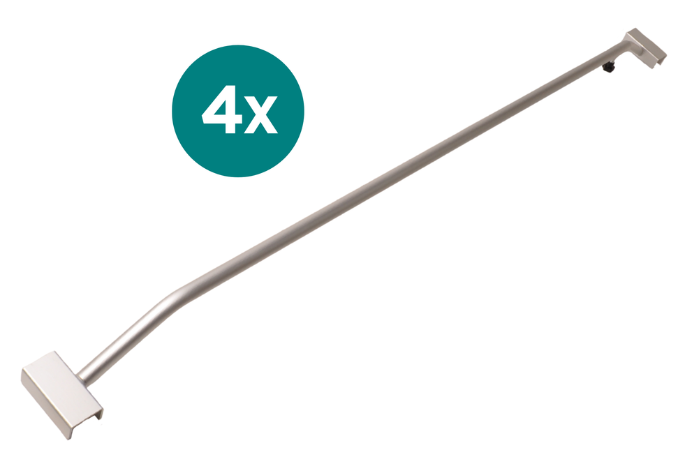 Cantonal Set mit 4 verstellbaren Aluminium Flachplanenhalterung - 135-215 cm