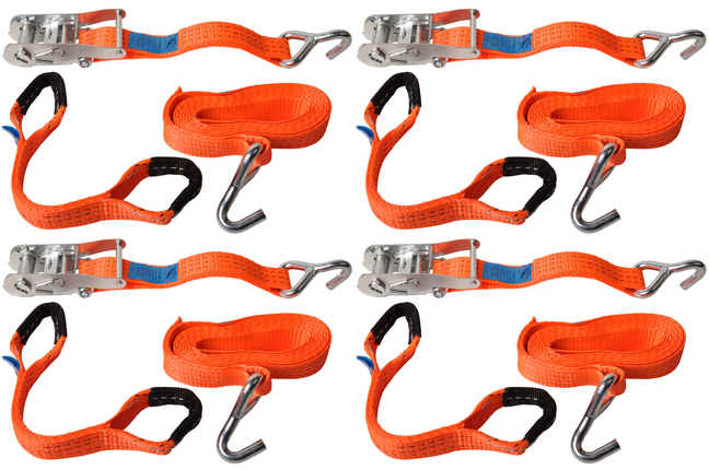 Cantonal Set mit 4 Zurrgurten für Autotransporter - universal - 330x3,6 cm (3000 kg)