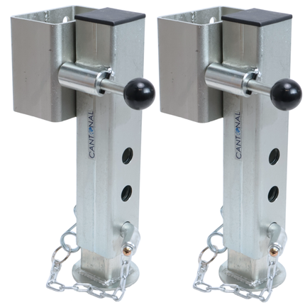 Cantonal Set von 2 kippbaren Stützfüßen - verstellbar und klappbar - geeignet für Eduard-Anhänger