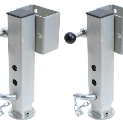 Cantonal Set von 2 kippbaren Stützfüßen - verstellbar und klappbar - geeignet für Eduard-Anhänger