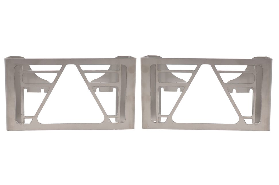 Cantonal Set von 2 Schutzgittern Multiled 4 - 253x141x63,7 mm - mit freiem Dreieck - aus Edelstahl - Montage ohne Bohren